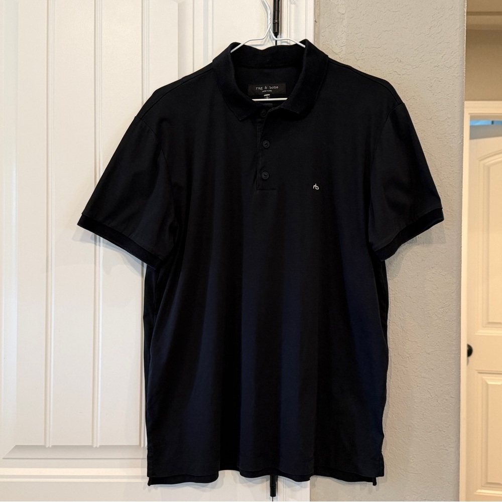 rag & bone Classic Black Polo Shirt